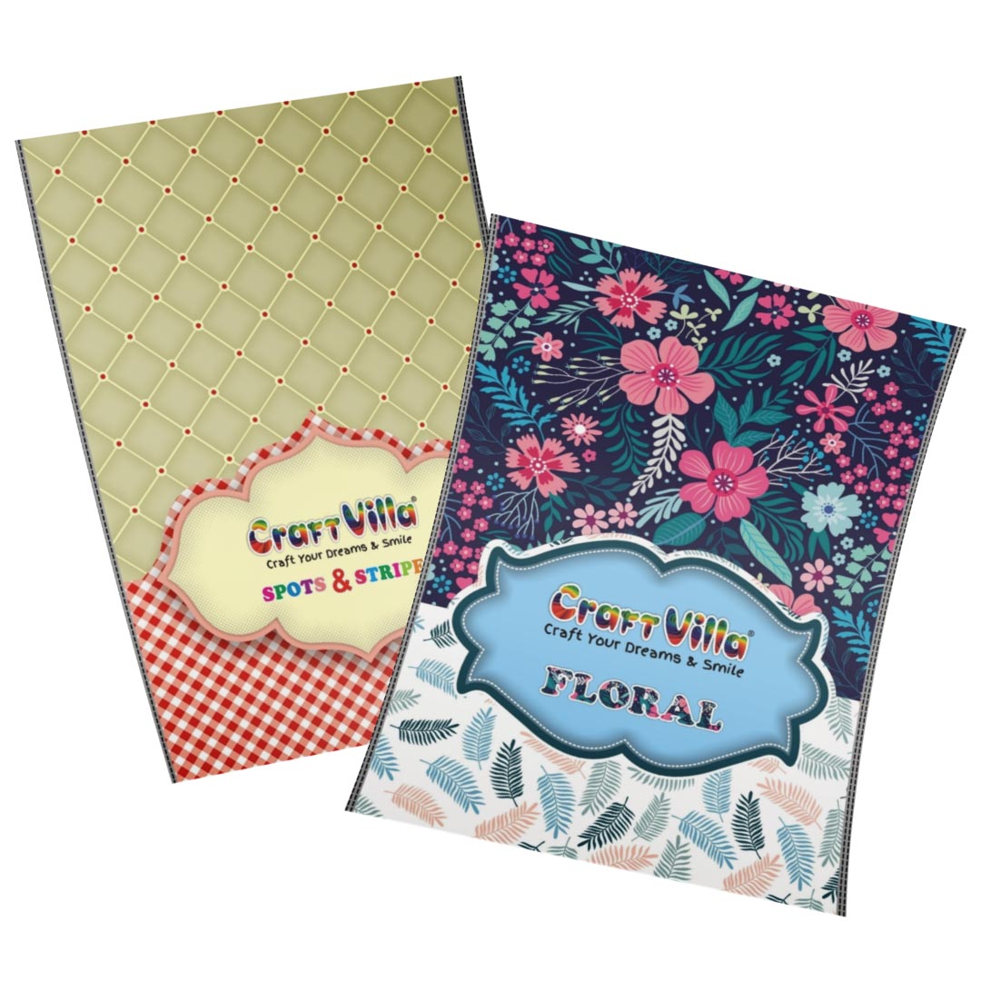 Craft Villa Floral, Spots & Strips Craft Paper Combo