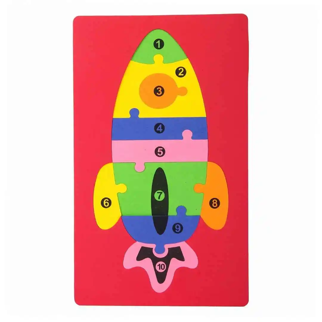 Rocket School Puzzle for Kids. Learn & Play Numbers with Eva Foam Puzzle, Multicolor.