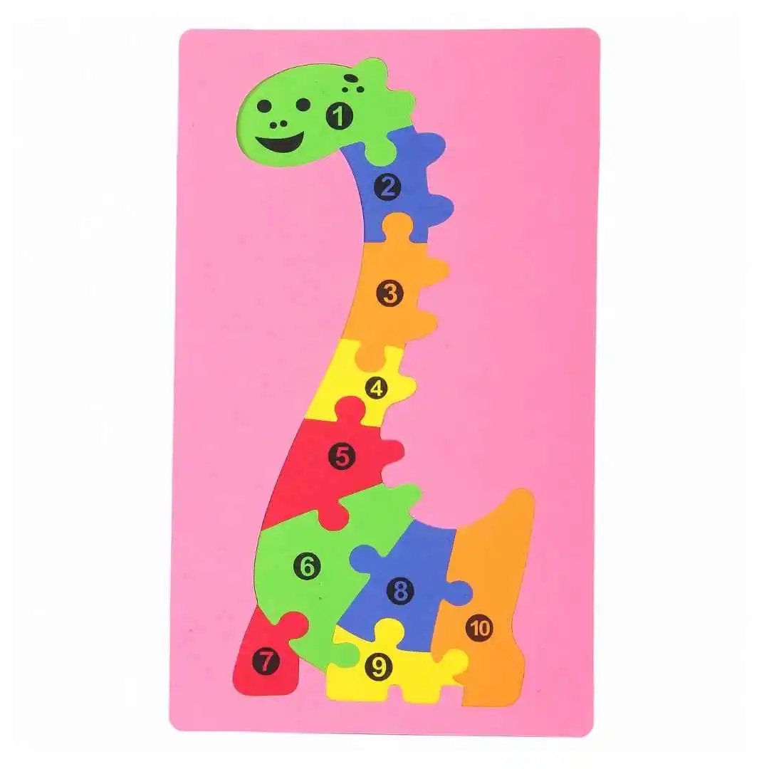 Dinosaur School Puzzle for Kids. Learn & Play Numbers with Eva Foam Puzzle, Multicolor.