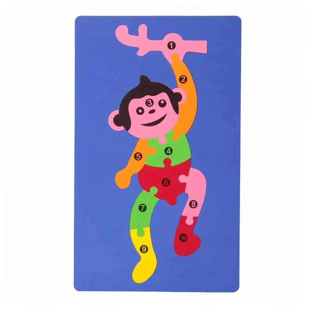 Monkey School Puzzle for Kids. Learn & Play Numbers with Eva Foam School Puzzle, Multicolor.