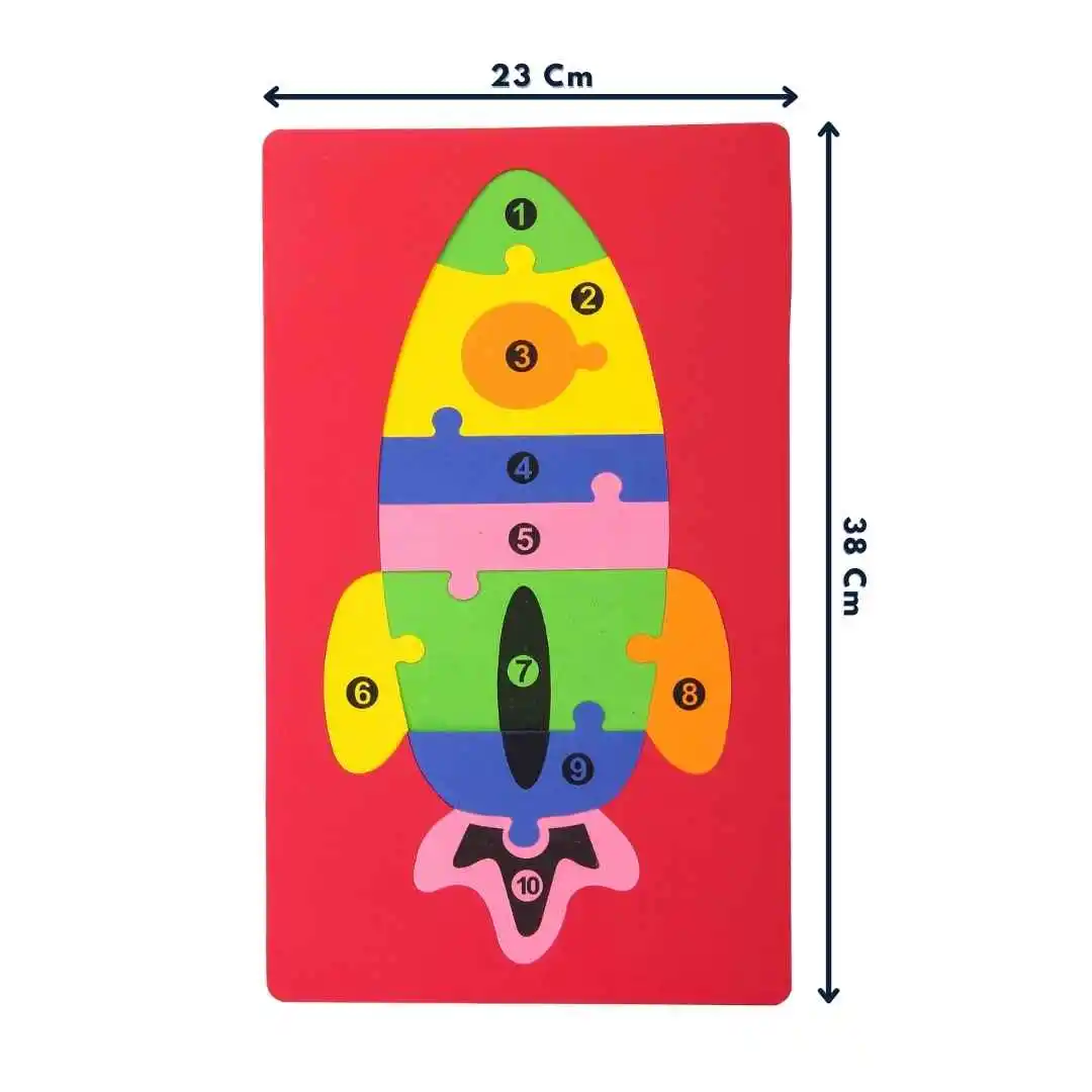 Toyz Villa Rocket School Puzzle for Kids. Learn & Play Numbers with Eva Foam School Puzzle, Multicolor.