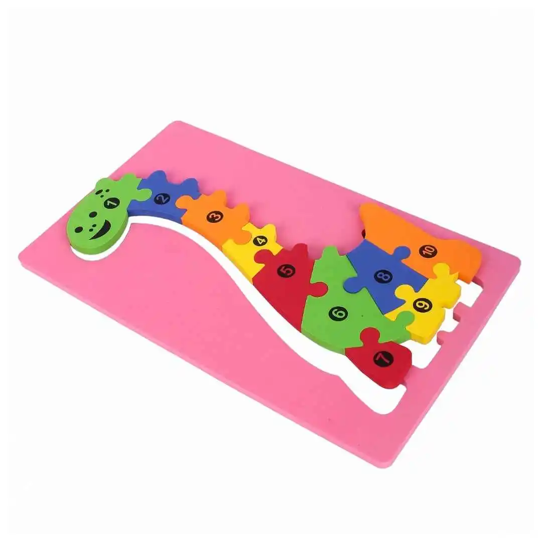 Toyz Villa Dinosaur School Puzzle for Kids. Learn & Play Numbers with Eva Foam School Puzzle,Multicolor.